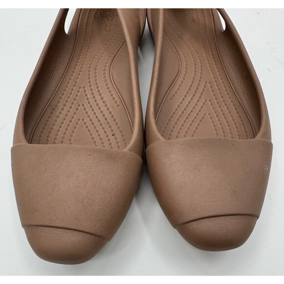 Crocs Sienna Brown/Bronze Flats With Closed Toe Size 9 - Picture 3 of 10